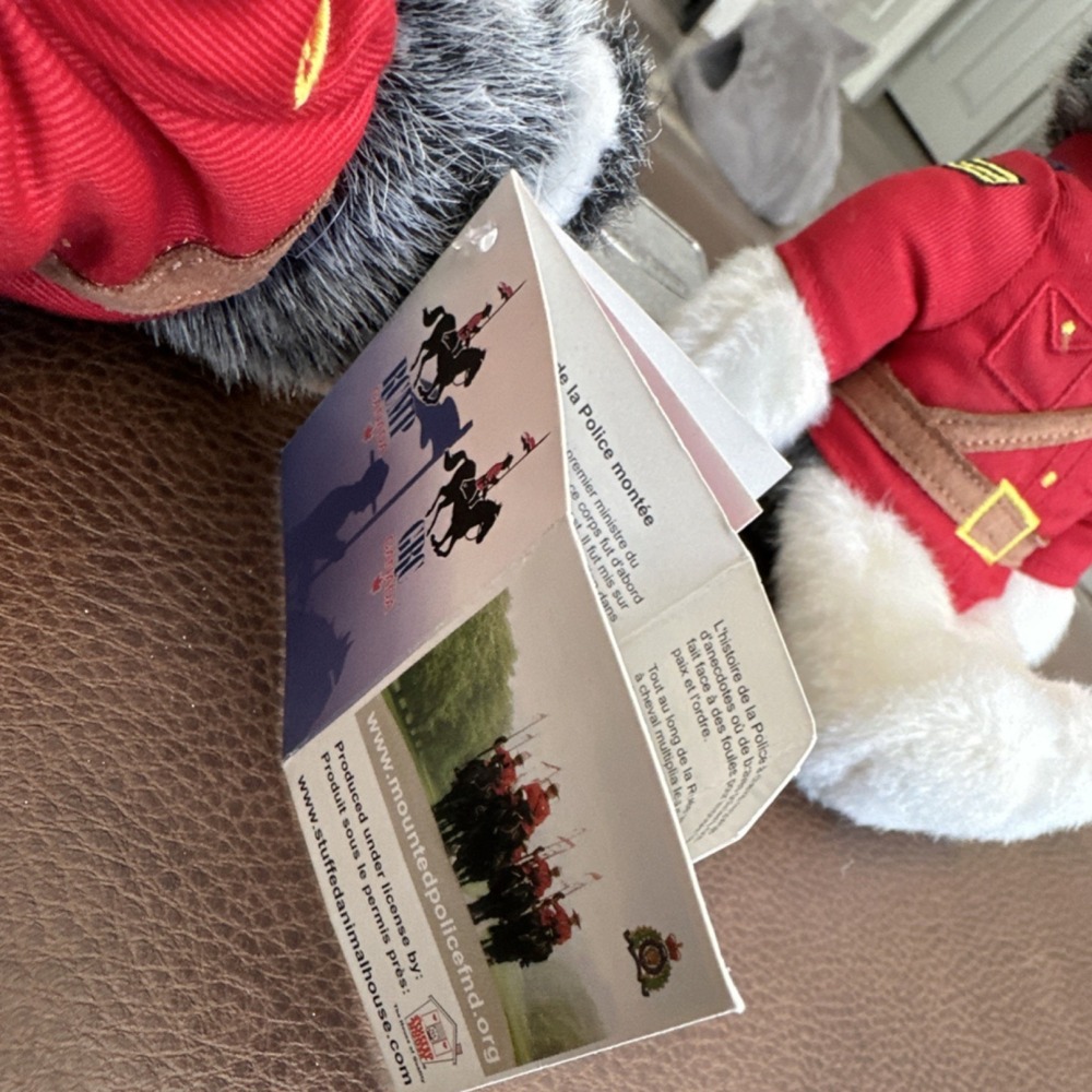 PAIR of Husky Animal House Dog Plush Royal Canadian Mounted Police Malamute - Picture 3 of 5
